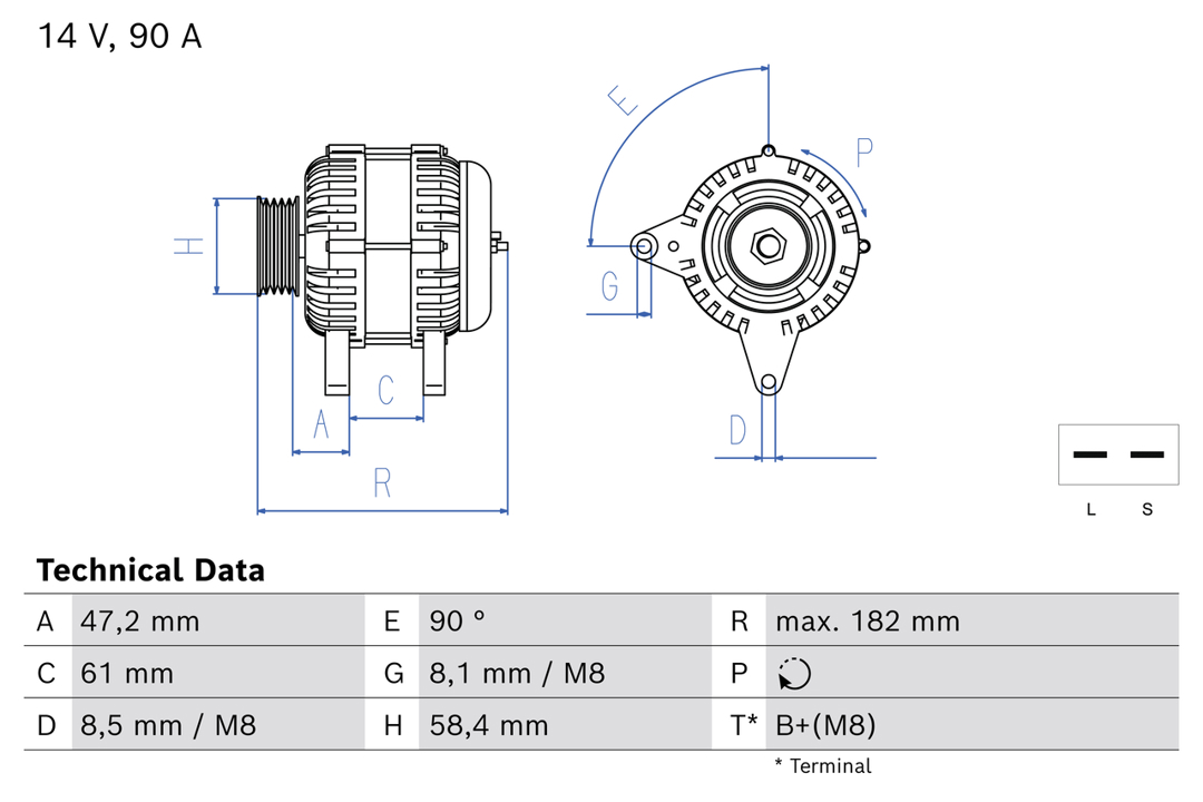 0986085050 Bosch Alternator