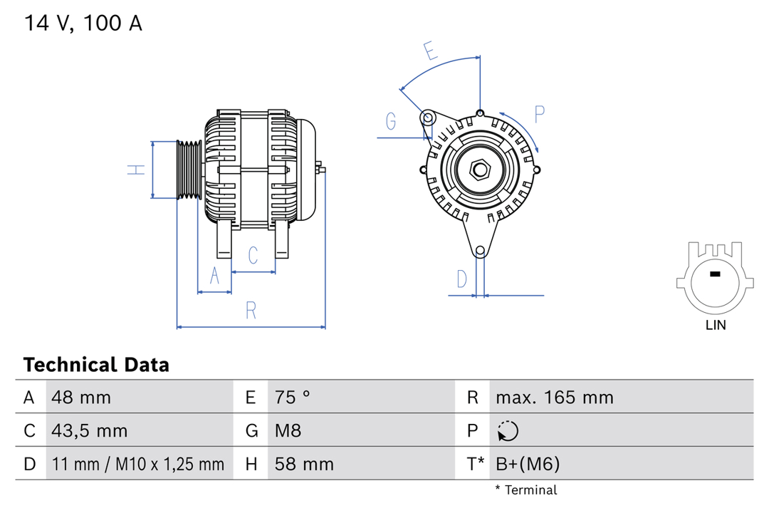 Alternator Toyota Verso S: 0986085130 Bosch Alternator