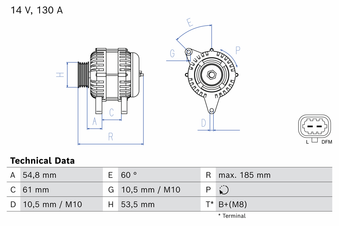 Bosch 0 986 087 460 Alternator 0986087460 0986087460 Bosch Alternator