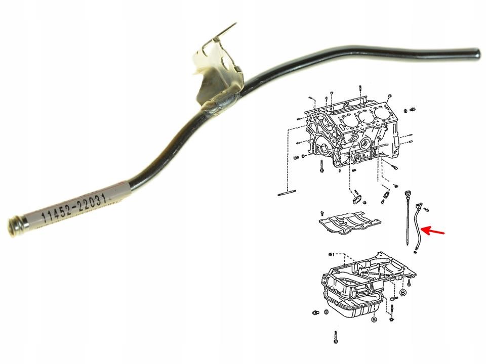 Oil dipstick guide tube Toyota 11452-22031