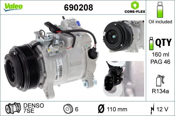 690208 Valeo Compressor, air conditioning