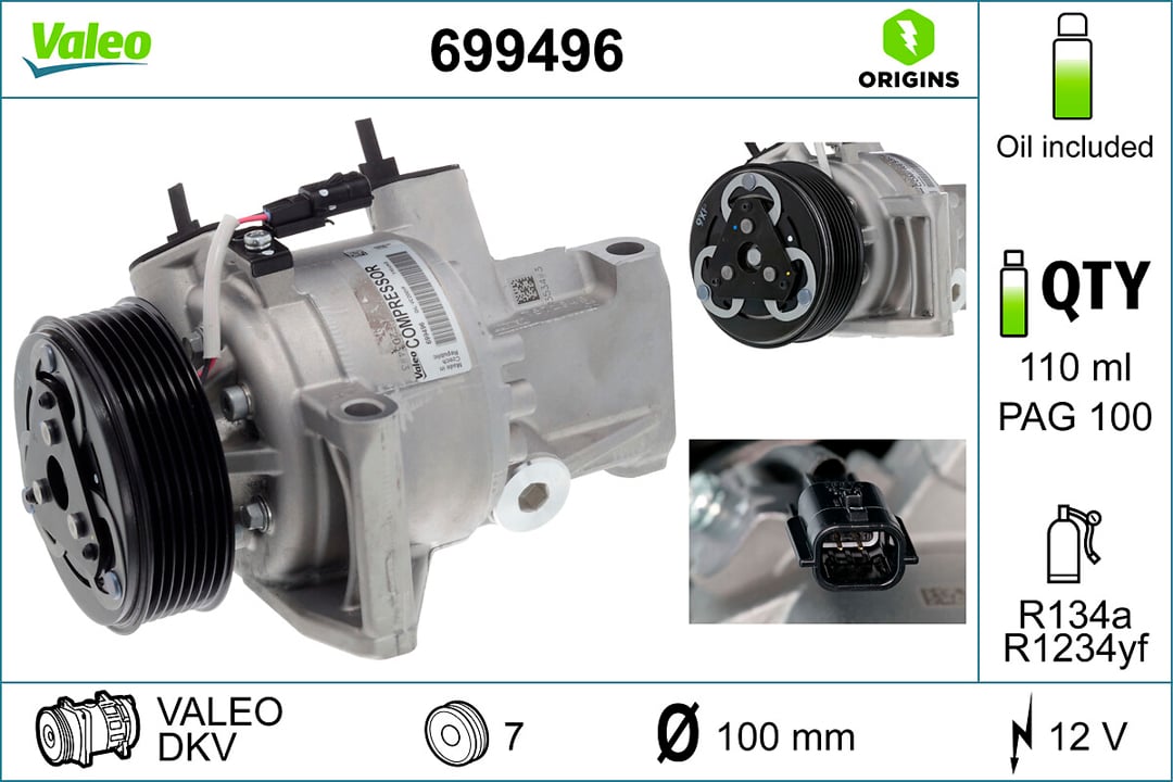 699496 Valeo Compressor, air conditioning