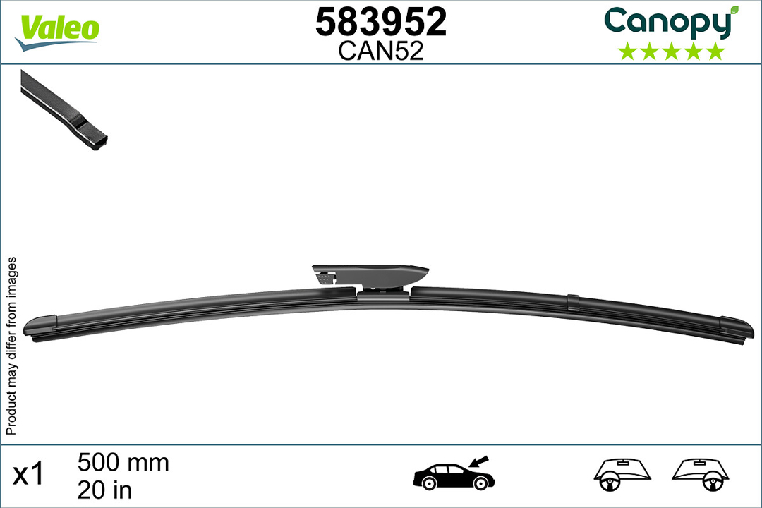 Wiper blade Opel Zafira Life: 583952 Valeo Rear wiper arm and blade