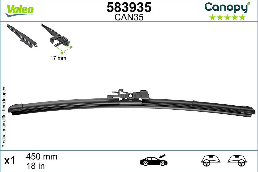 Window wipers BMW 4 series Gran Coupe: 583935 Valeo Rear wiper arm and blade