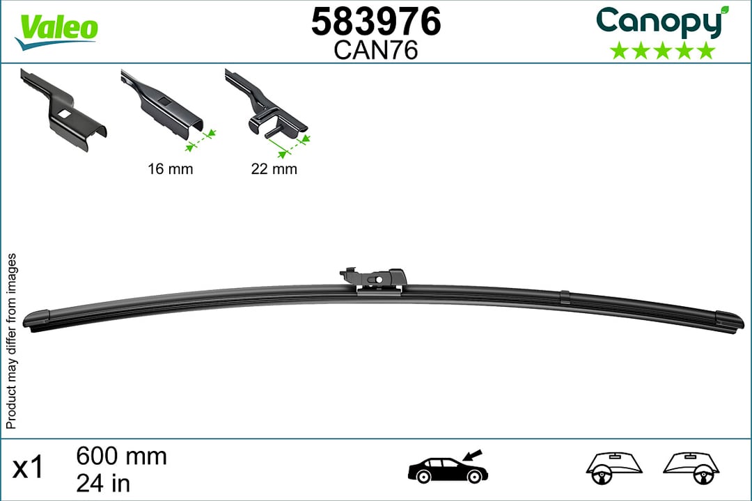 Wiper blade Ford USA Mustang: 583976 Valeo Rear wiper arm and blade
