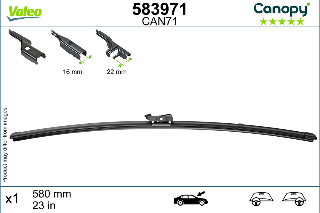 583971 Valeo Rear wiper arm and blade