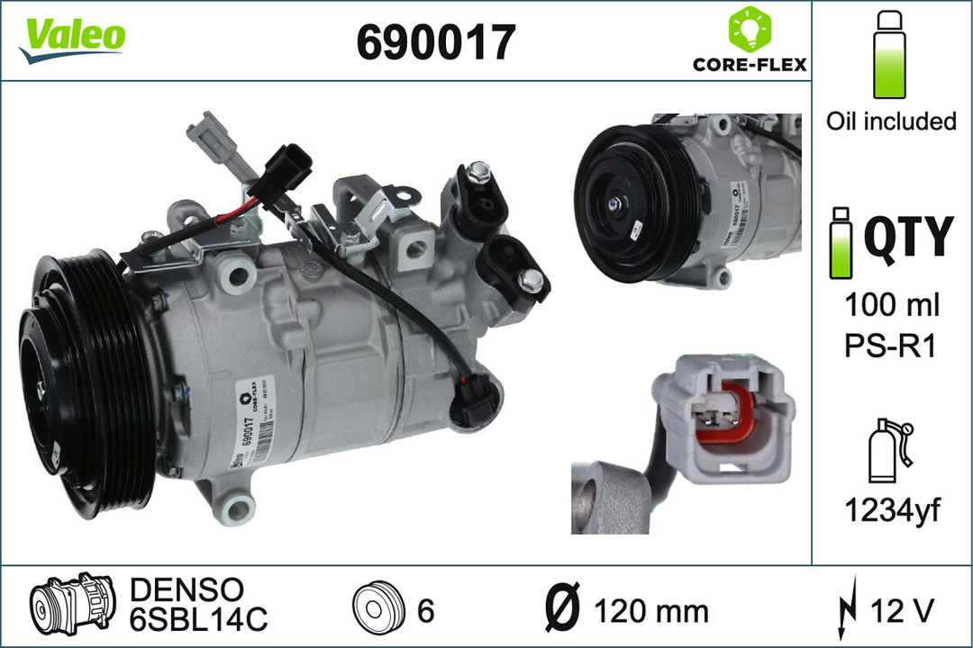 Aircon compressor Renault Talisman: 690017 Valeo Compressor, air conditioning