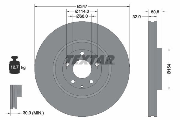 92348903 Textar Brake disc