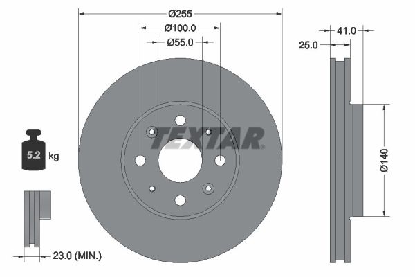 Brake rotor BYD: 92352103 Textar Brake disk