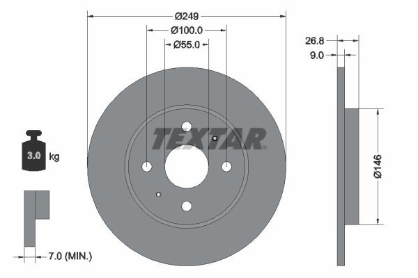 Brake discs BYD: 92352203 Textar Brake disk