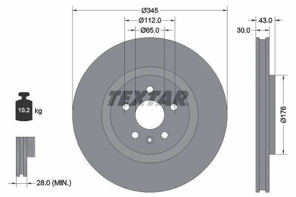 92355103 Textar Brake disk