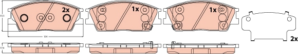 GDB2516 TRW Brake pad set