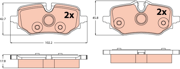 GDB2573 TRW Brake pad set