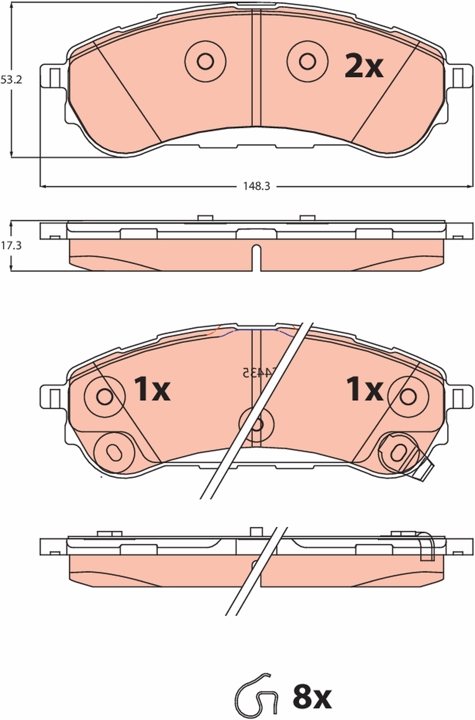 Brake pad kit Ford Ranger: GDB2529 TRW Brake pad set