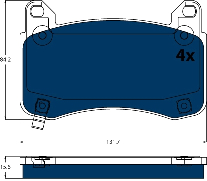Brake system parts Tesla Model Y (5YJY): GDB2555BTE TRW Brake pad set