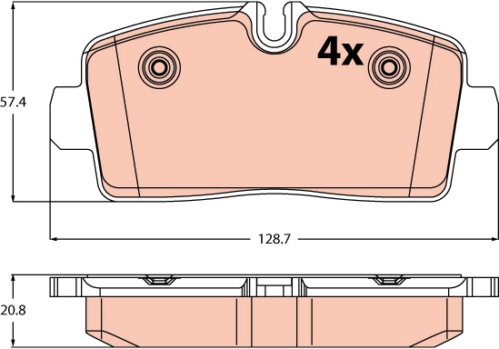 GDB2598 TRW Brake pad set