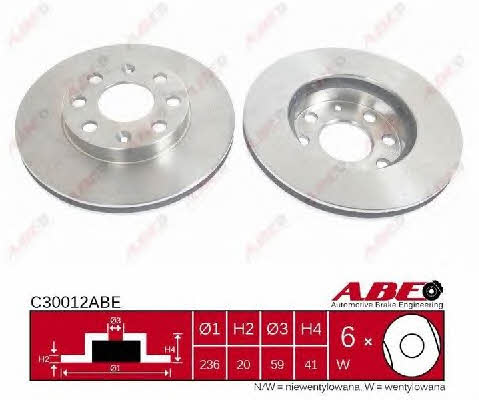 Front vented brake disc ABE C30012ABE
