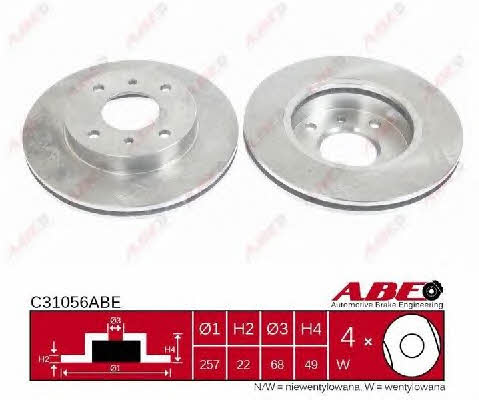 ABE Front vented brake disc – price 73 PLN