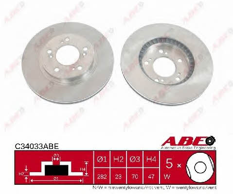 Front vented brake disc ABE C34033ABE