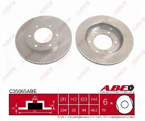 Front vented brake disc ABE C35065ABE