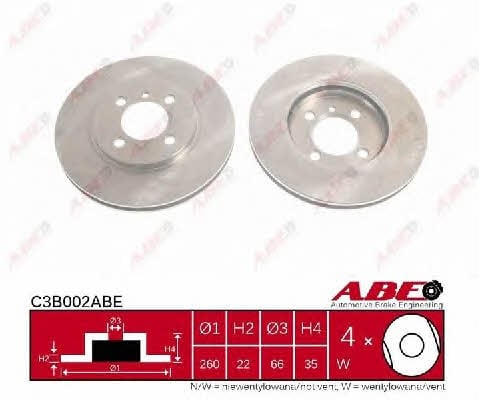 Front brake disc ventilated ABE C3B002ABE