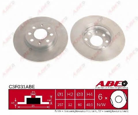 ABE C3F031ABE Unventilated front brake disc C3F031ABE