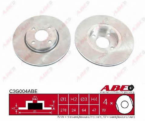 Front vented brake disc ABE C3G004ABE