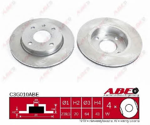 Front brake disc ventilated ABE C3G010ABE
