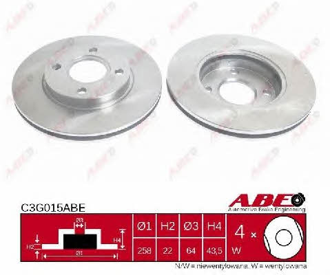 ABE C3G015ABE Front brake disc ventilated C3G015ABE