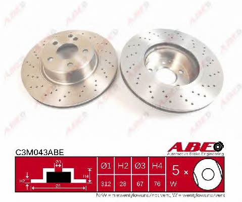 ABE C3M043ABE Front brake disc ventilated C3M043ABE