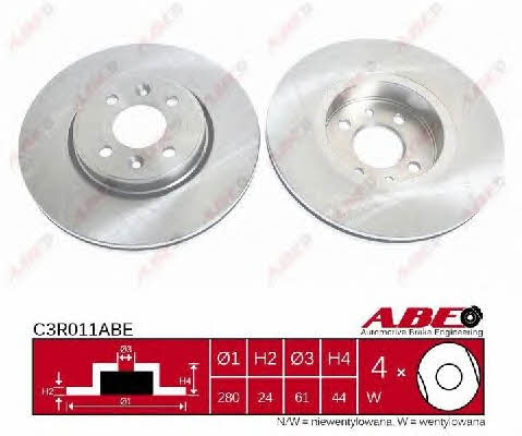 Front brake disc ventilated ABE C3R011ABE