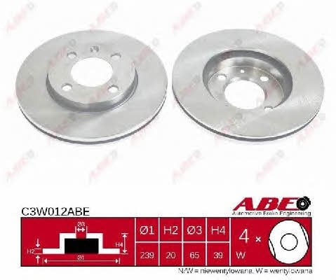 Front brake disc ventilated ABE C3W012ABE