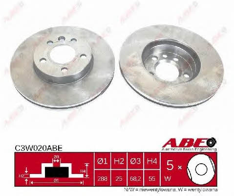 Front brake disc ventilated ABE C3W020ABE