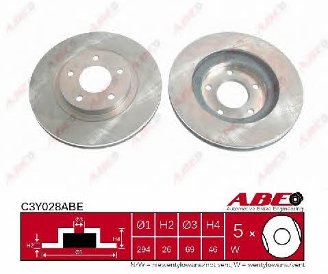 Front brake disc ventilated ABE C3Y028ABE