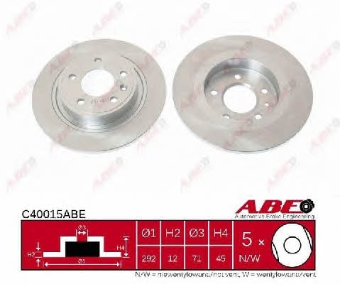 Rear brake disc, non-ventilated ABE C40015ABE
