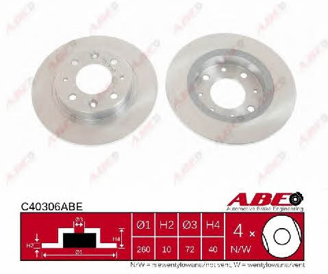 ABE C40306ABE Rear brake disc, non-ventilated C40306ABE