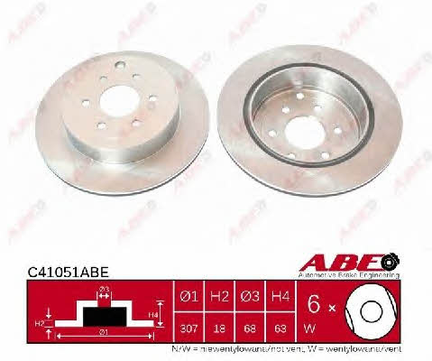 Rear ventilated brake disc ABE C41051ABE