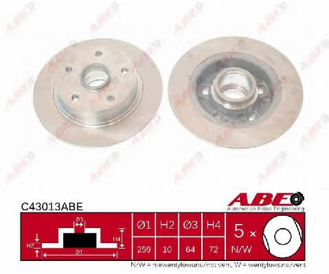 ABE C43013ABE Rear brake disc, non-ventilated C43013ABE