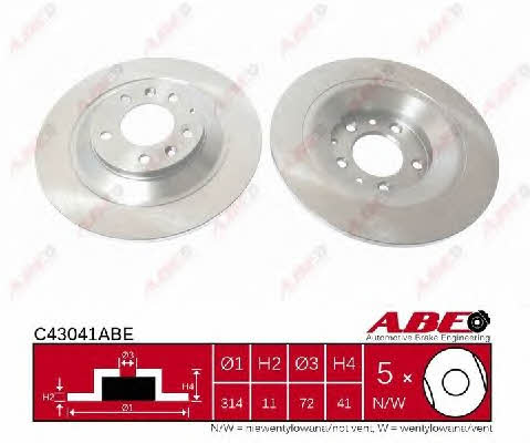 Unventilated front brake disc ABE C43041ABE