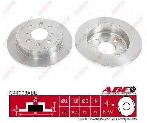 ABE Rear brake disc, non-ventilated – price 66 PLN