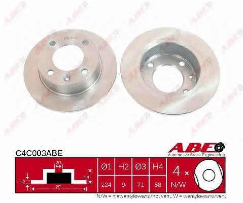 ABE C4C003ABE Rear brake disc, non-ventilated C4C003ABE
