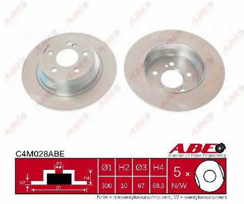 Rear brake disc, non-ventilated ABE C4M028ABE