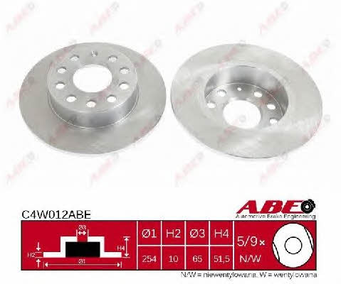 Rear brake disc, non-ventilated ABE C4W012ABE