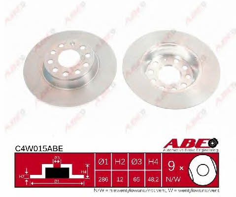 Rear brake disc, non-ventilated ABE C4W015ABE