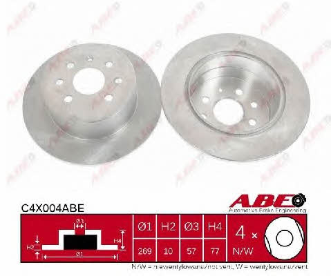 ABE C4X004ABE Rear brake disc, non-ventilated C4X004ABE