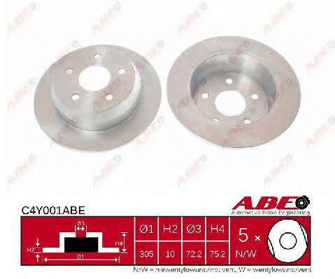 Rear brake disc, non-ventilated ABE C4Y001ABE