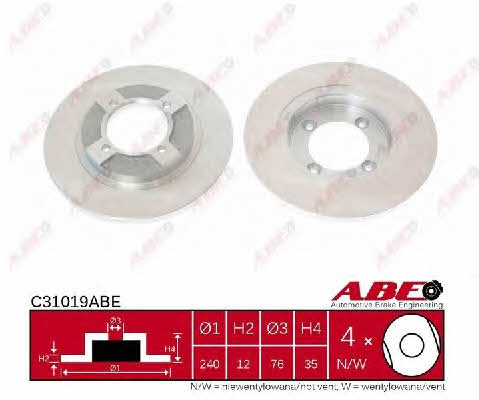 ABE C31019ABE Unventilated front brake disc C31019ABE