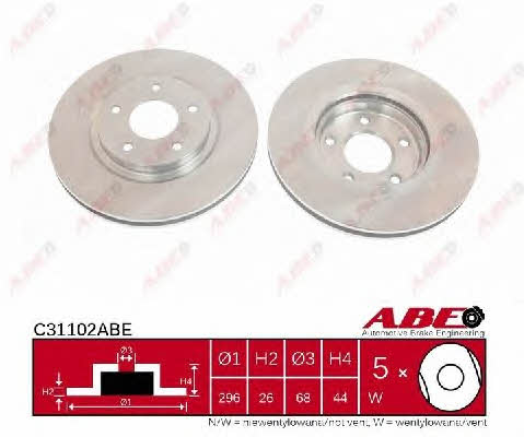 ABE Front brake disc ventilated – price 135 PLN