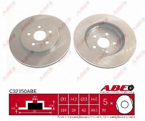 Front vented brake disc ABE C32150ABE