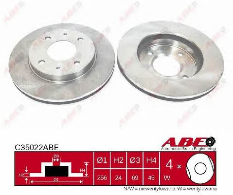 ABE Front brake disc ventilated – price 89 PLN